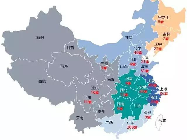 工業(yè)機器人系統(tǒng)集成商全國分布圖